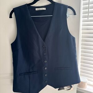 Abercrombie and Fitch Navy Buttoned Vest